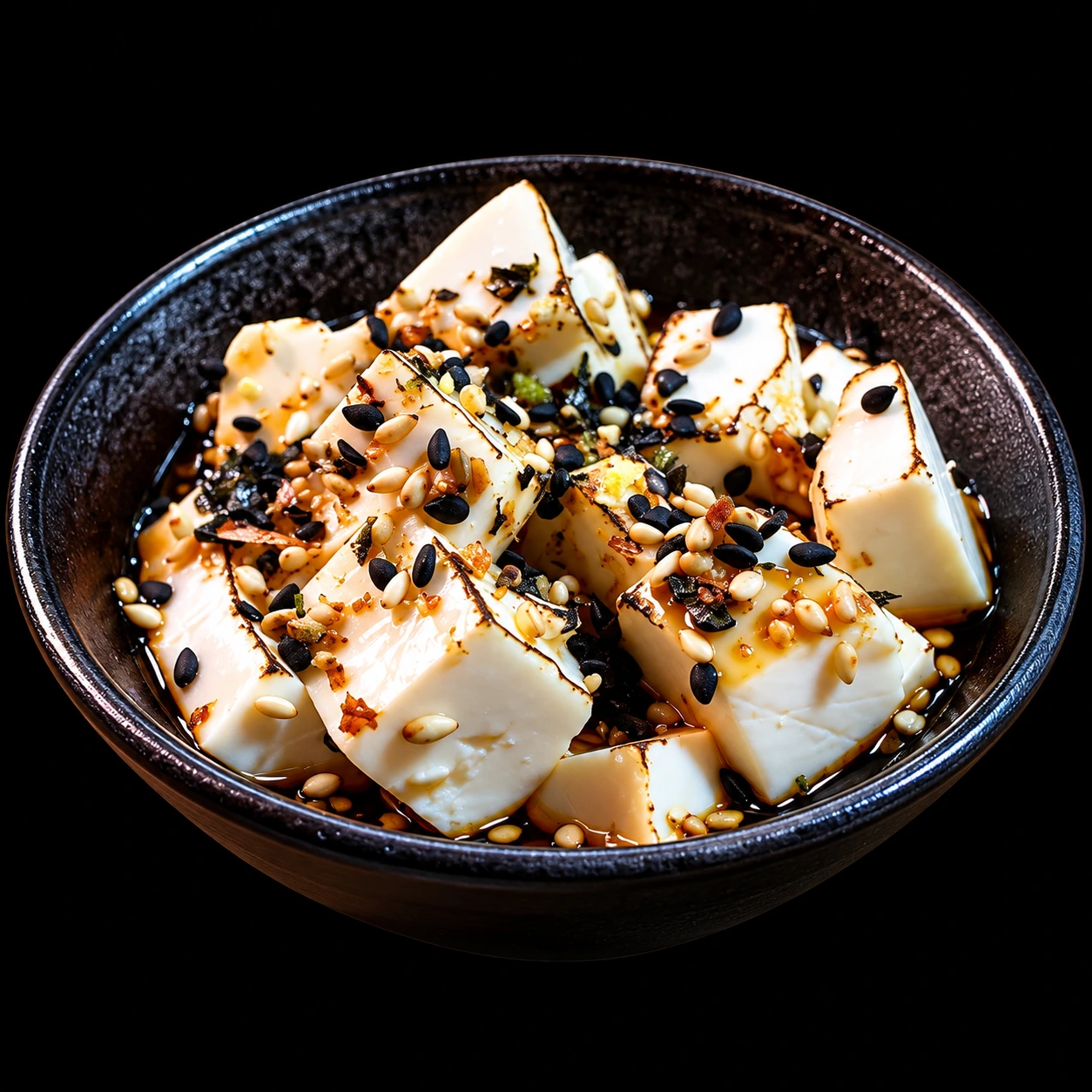 TOFU MARINADO, FLAMEADO CON FURIKAKE